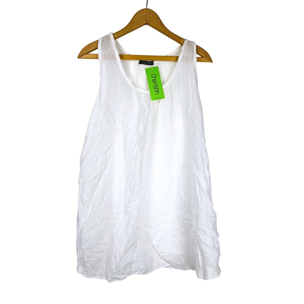 NWTs Crinkle Cotton Gauze Tank Top Made in Italy One Size‎ Lagenlook Breathable